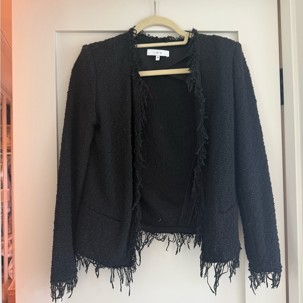 IRO Black Fringe Jacket